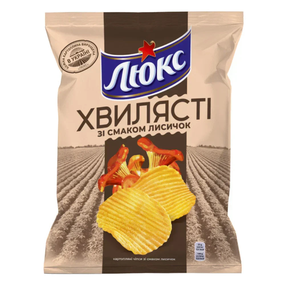 Chipsy LUKS ziemniaczane karbowane o smaku kurek 125 g - Chipsy