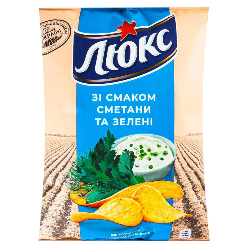 Chipsy LUKS ziemniaczane o smaku śmietany z ziołami 125 g - Chipsy
