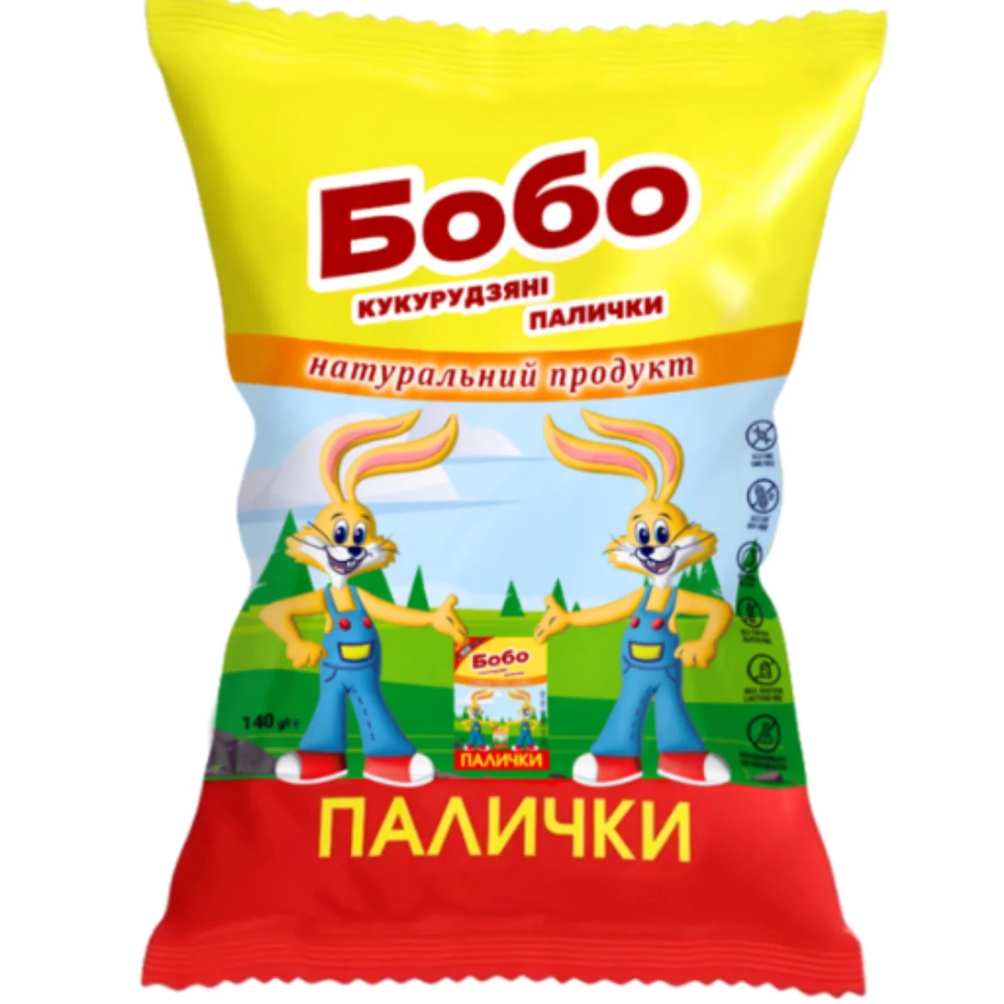 Солодкі кукурудзяні хрусткі в упаковці flow pack 140 г