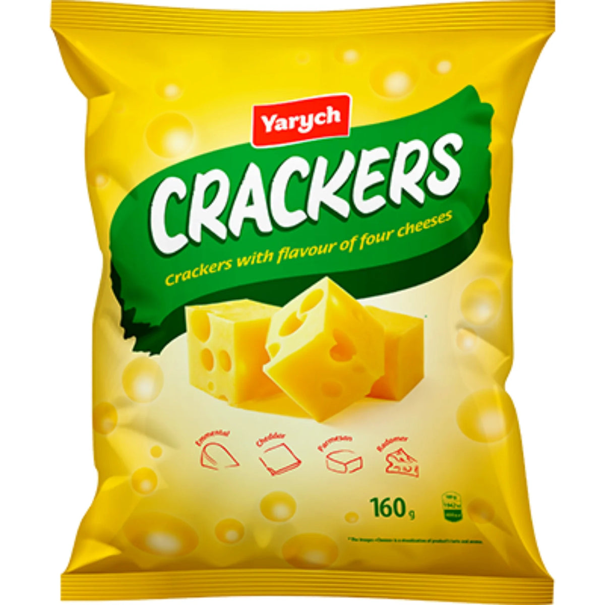 Krakersy Yaruch o smaku czterech serów w opakowaniu 160 g