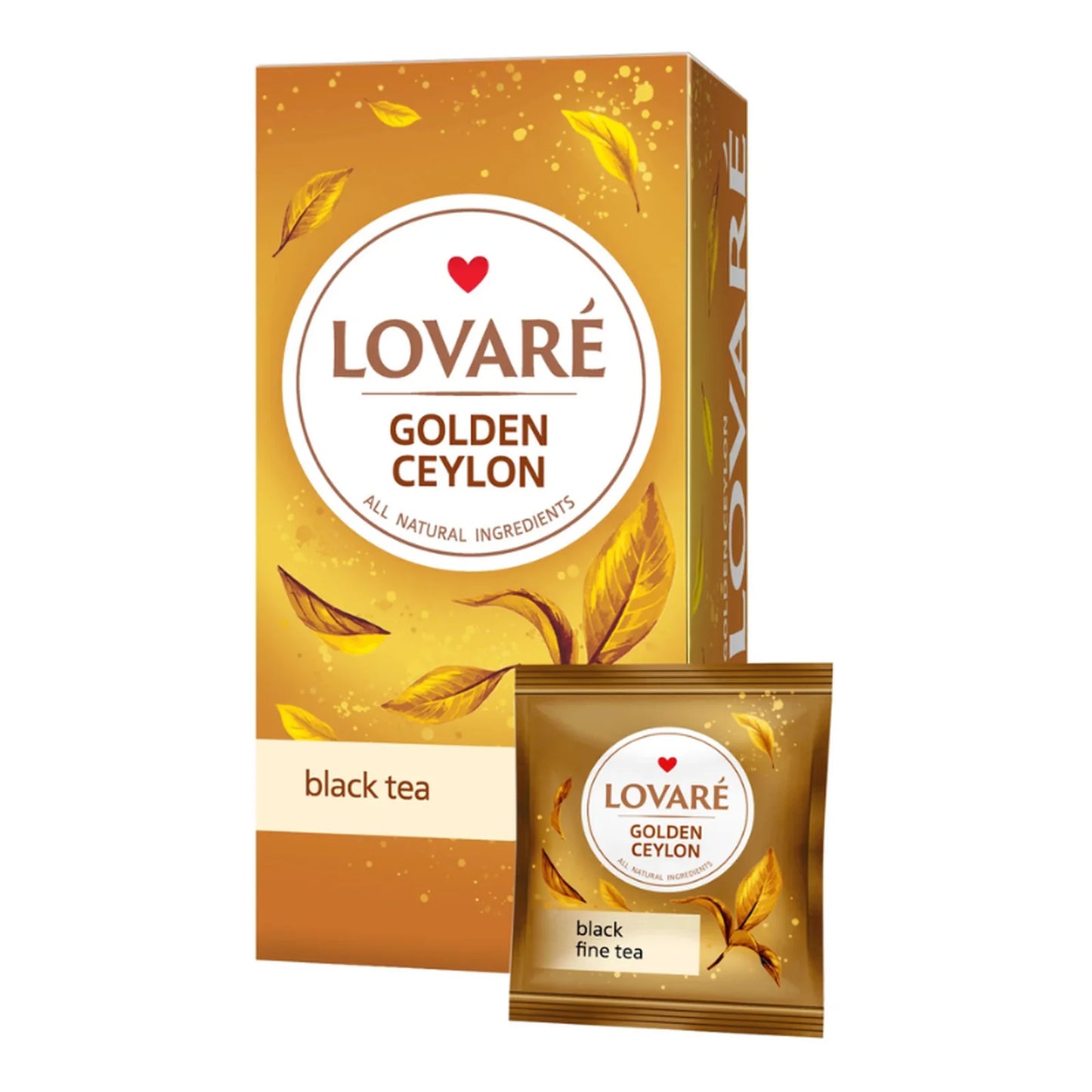 LOVARE Чорний чай "Золотий Цейлон" (24 пакетики по 2 г)