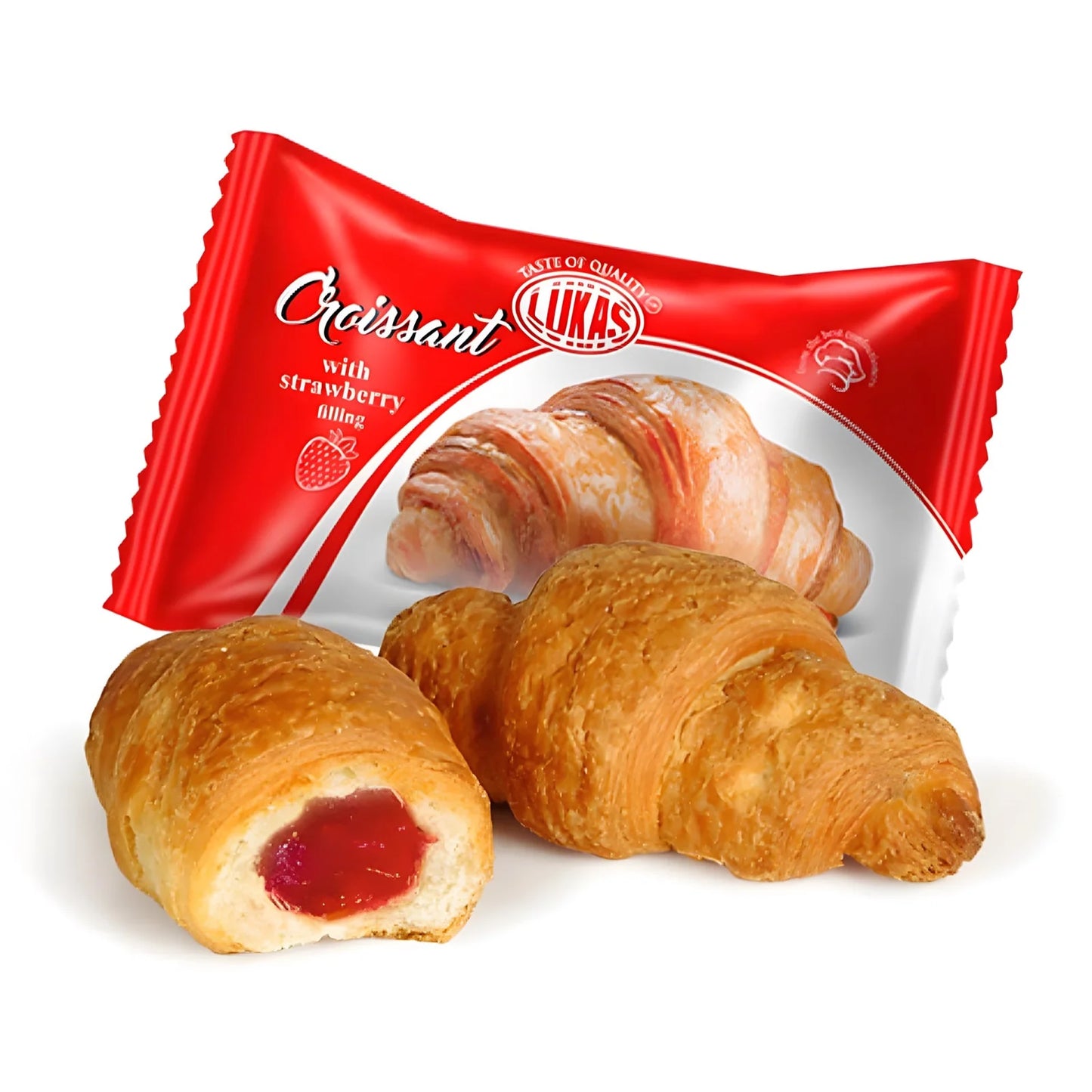 Rogal z nadzieniem truskawkowym Lukas 45 g