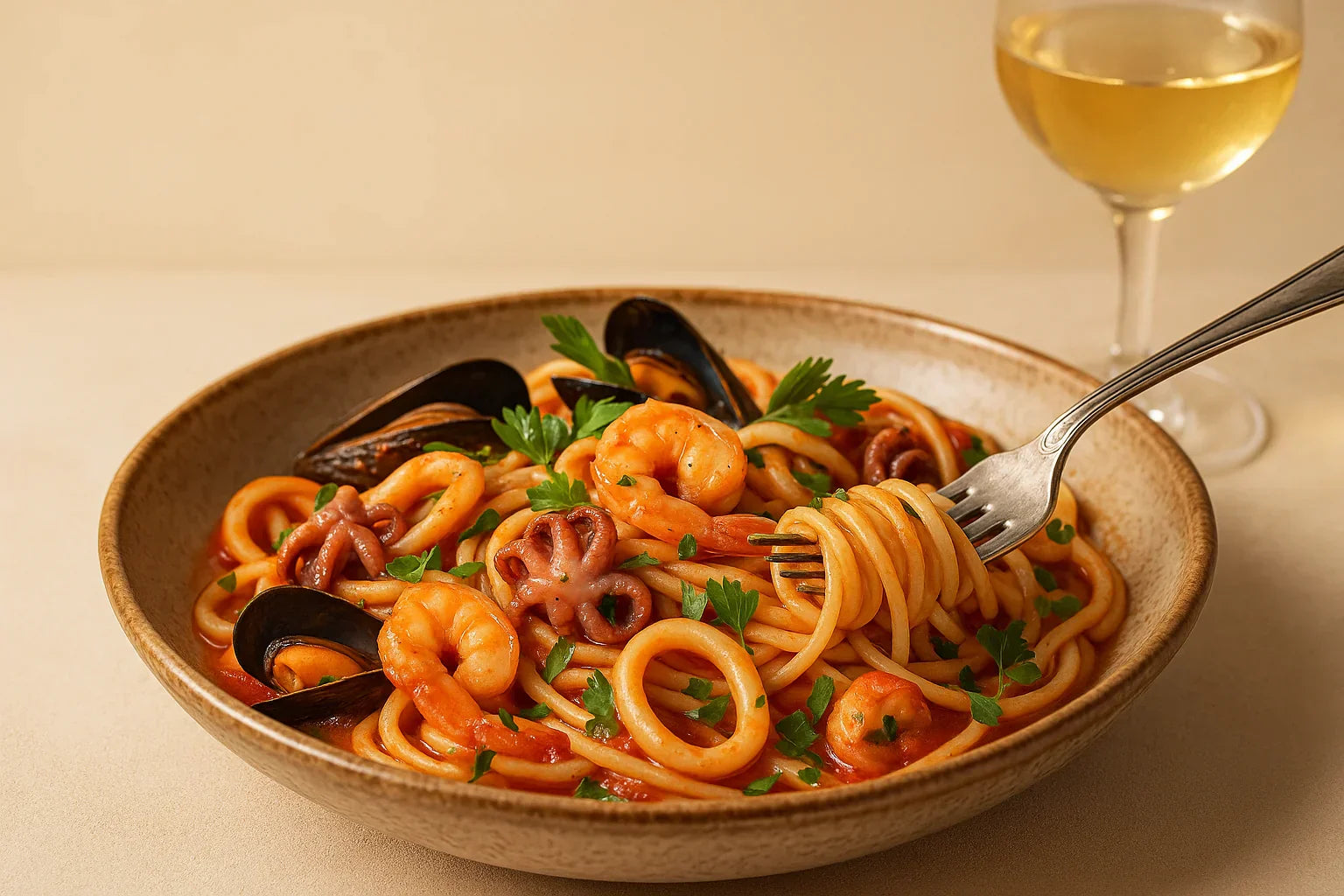 Pasta z owocami morza