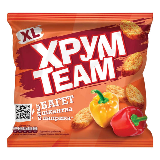 Sucharki o smaku pikantnej papryki „Bagietka” TM "ChrumTeam", 90 g
