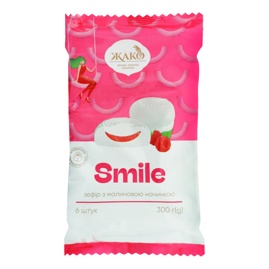 Зефір з малиновою начинкою Smile 300 г