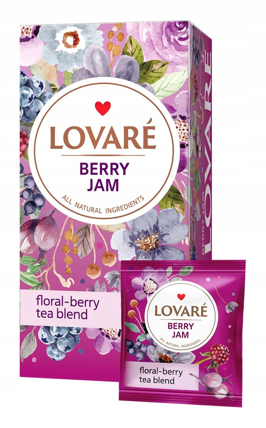 LOVARE Купаж чаїв з добавками "Ягідне варення" (24 пакетики по 1,5 г)
