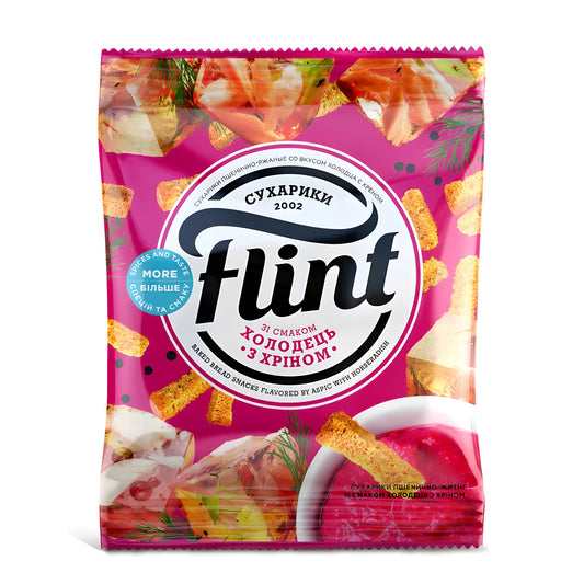 Сухарики FLINT зі смаком холодцю та хрону 70 г