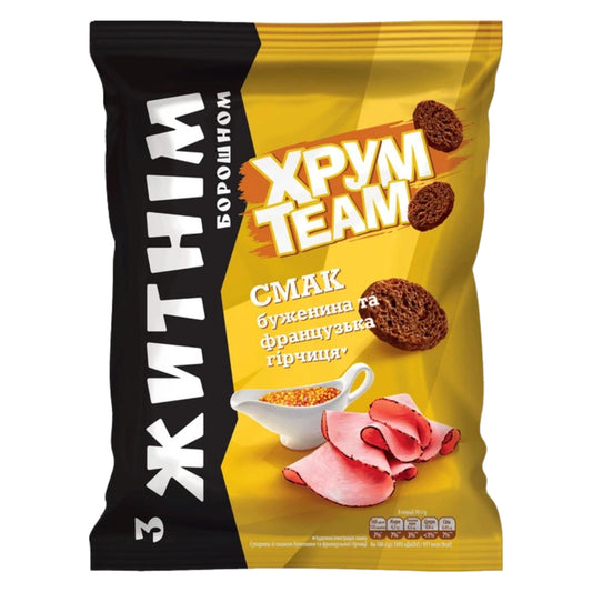 Grzanki o smaku musztardy francuskiej "Bagietka", TM "ChrumTeam", żytni 55g