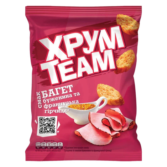 Grzanki o smaku musztardy francuskiej "Bagietka" TM "ChrumTeam" 55g