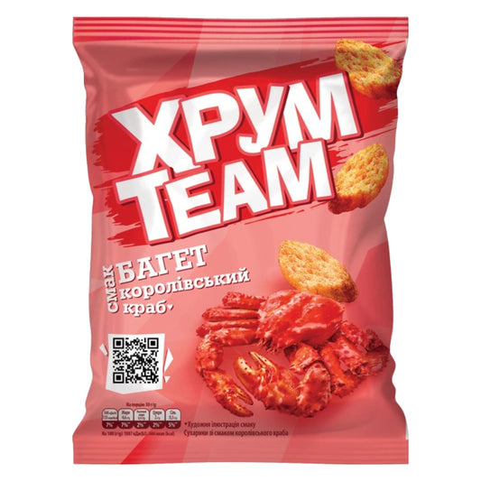 Grzanki o smaku krabu królewskiego "Bagietka" TM "ChrumTeam" 55g