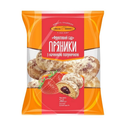 Pierniki "Z nadzieniem truskawkowym" 360g