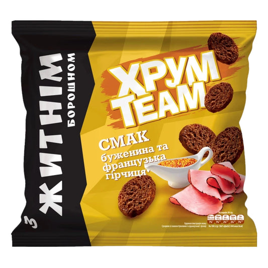 Grzanki o smaku musztardy francuskiej "Bagietka", TM "ChrumTeam", żytni 90g