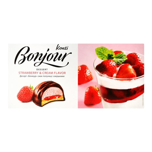 KONTI BONJOUR Десерт Полунично-вершковий 232 г