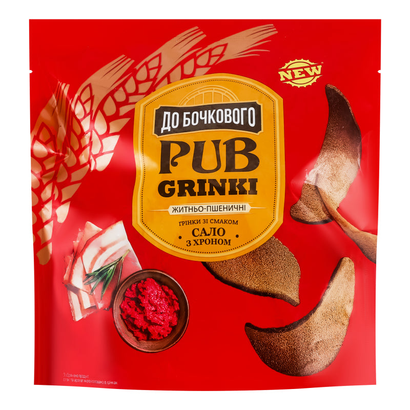 "Do boczkowogo" Grzanki żytnie-pszenno o smaku słoniny z chrzanem 90g