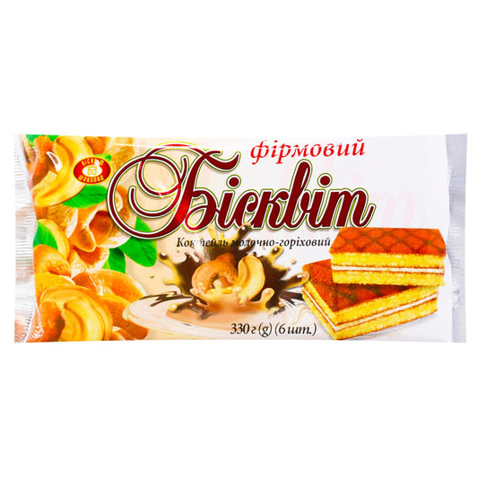 Ciastka biszkopt FIRMOWE z nadz mleko orzech 330g