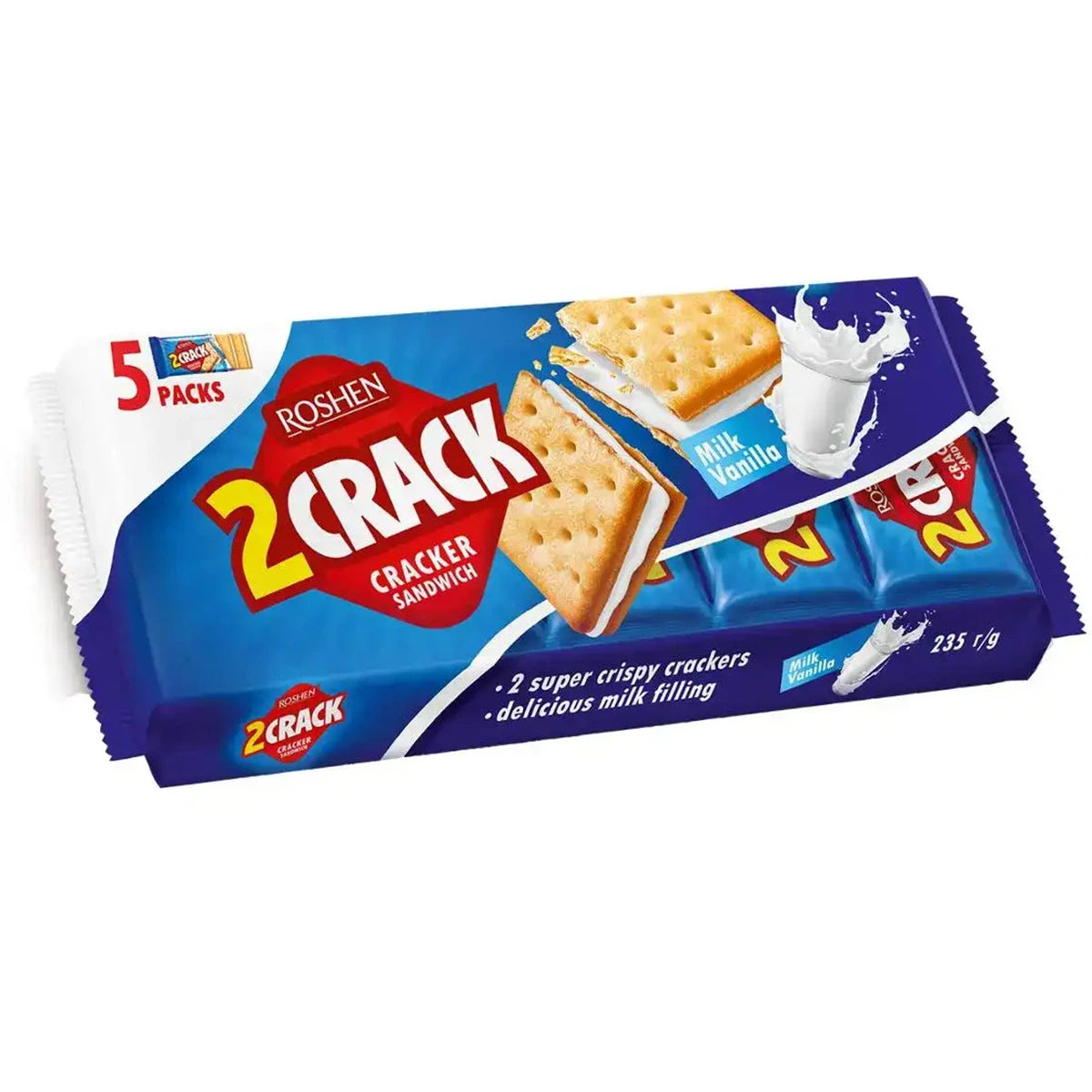Ciastka “Roshen” Krakers 2 Crack z z nadzieniem waniliowym 235 g