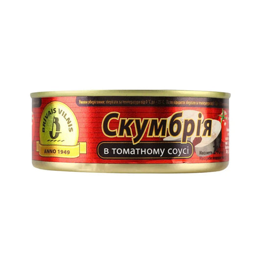 Brivais Vilnis Makrela w sosie pomidorowym 240g - Konserwy z ryb