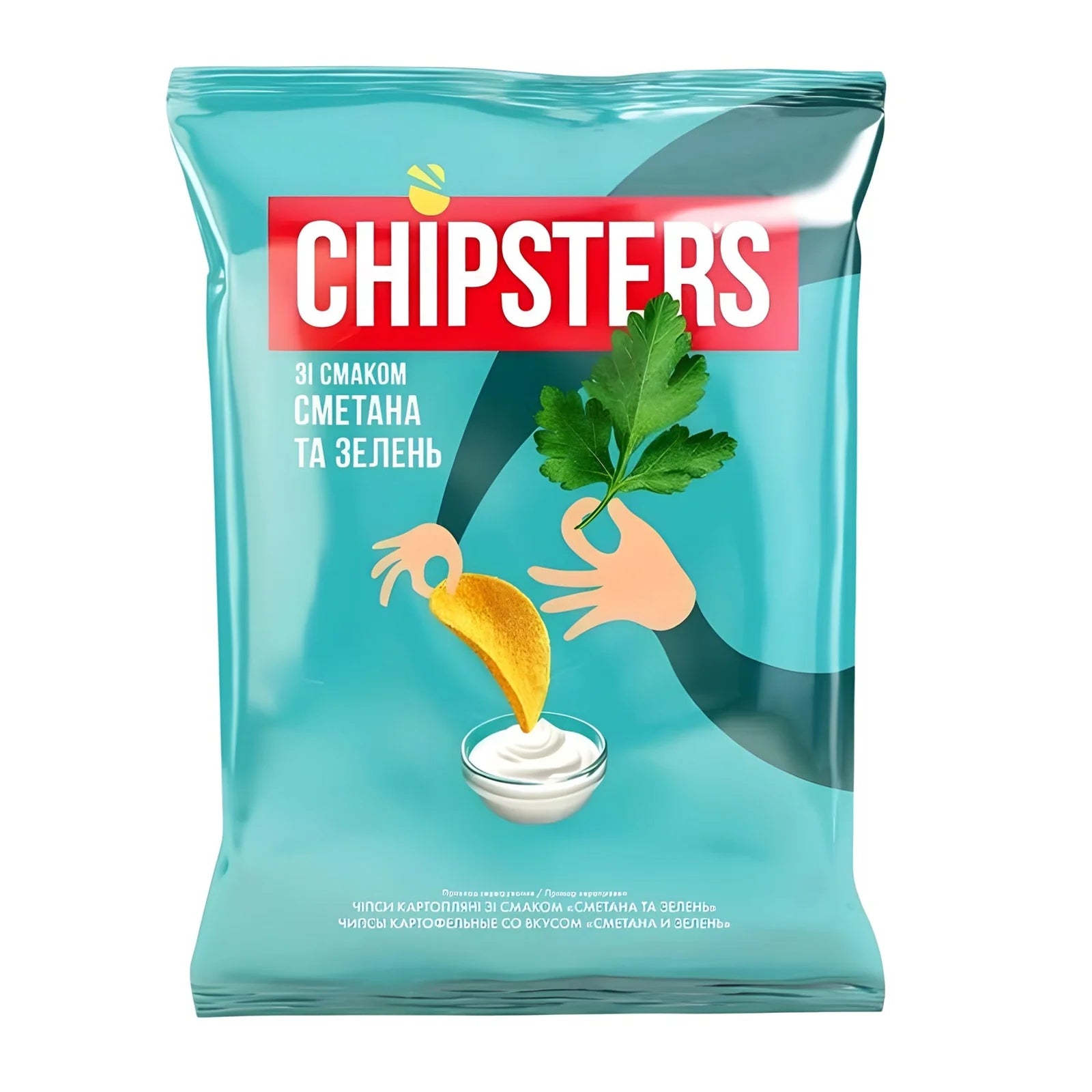 Чіпси Chipsters зі смаком сметани та зелені, 60 г