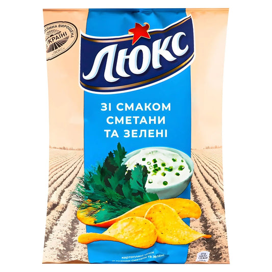 Картопляні чіпси LUKS зі смаком сметани з травами 125 г
