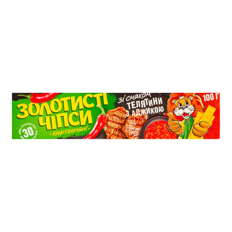 Chipsy złociste smak cielięcina z adżyką 100g - Chipsy