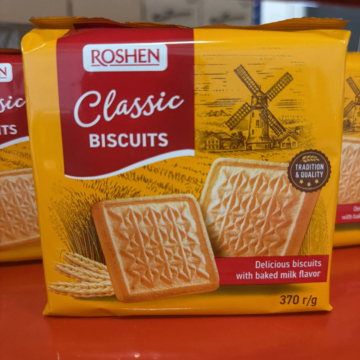 Opakowanie ciastek kruchych do kawy ROSHEN Classic Biscuits 370g