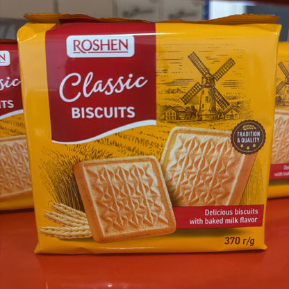 Opakowanie ciastek kruchych do kawy ROSHEN Classic Biscuits 370g