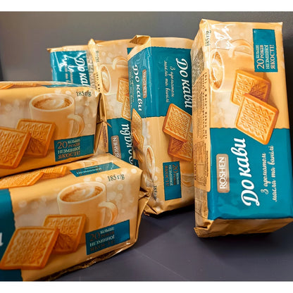 Ciastka Roshen Do kawy o smaku masła i wanilii, opakowania 185g