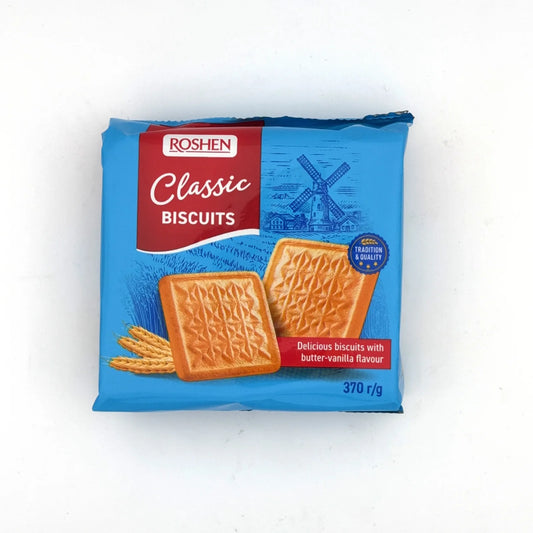 Opakowanie ciastek Roshen Classic Biscuits o smaku masła i wanilii 370g