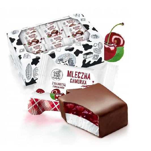 Cukierki Mlechna chmurka z galaretką o smaku wiśniowym luz - Cukierki i Draże