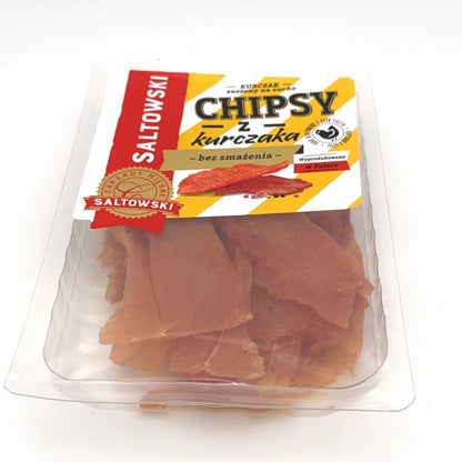 Czipsy z kurczaka Saltowski w przezroczystym opakowaniu 100g