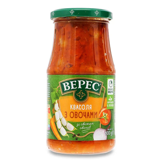 FASOLKA Z WARZYWAMI VERES 500g - Przetwory warzywne