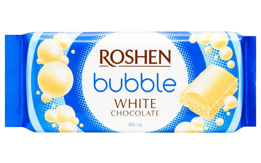 Шоколад Roshen білий з бульбашками, 80 г