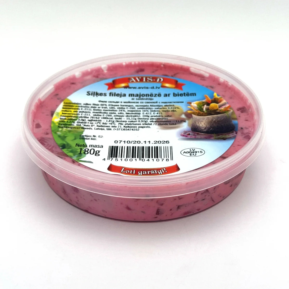 Filet śledziowy w majonezie z burakami Avis-D w opakowaniu 180g