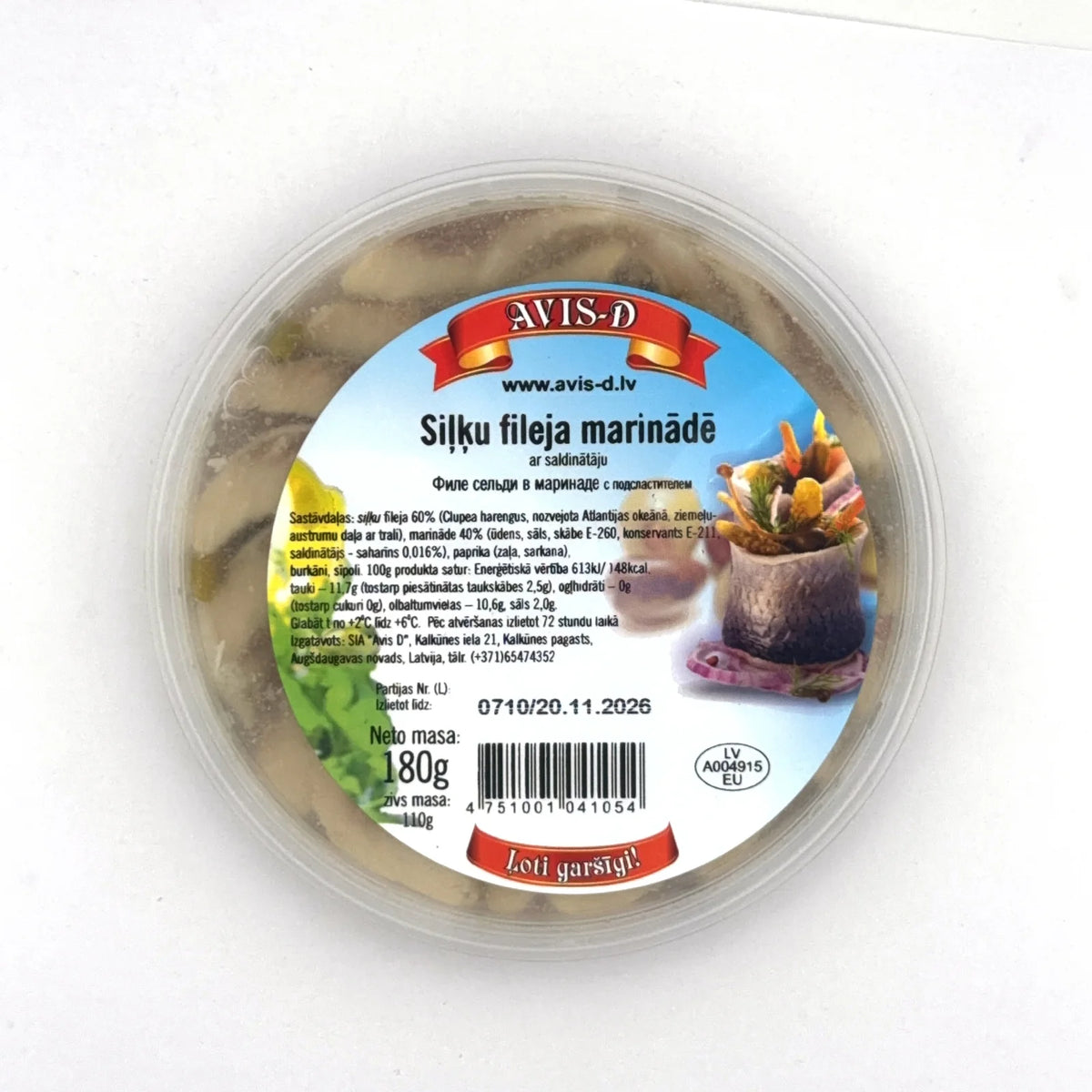 Filet śledziowy w marynadzie AVIS-D, opakowanie 180g