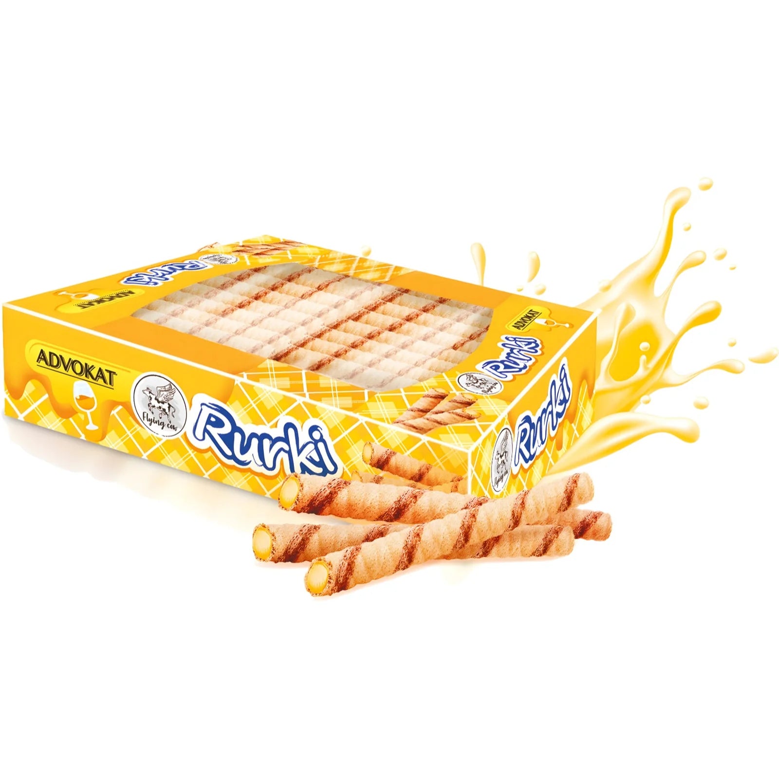 «Flying cow», Rurki waflowe z nadzieniem o smaku advocat 450 gr