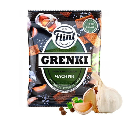 Grzanki o smaku czosnku Flint 70g - Sucharki Grzanki