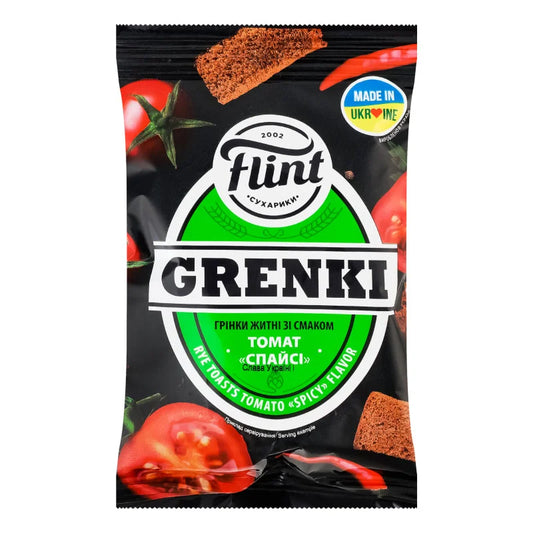 Grzanki o smaku tomat spicy Flint 70g - Sucharki Grzanki