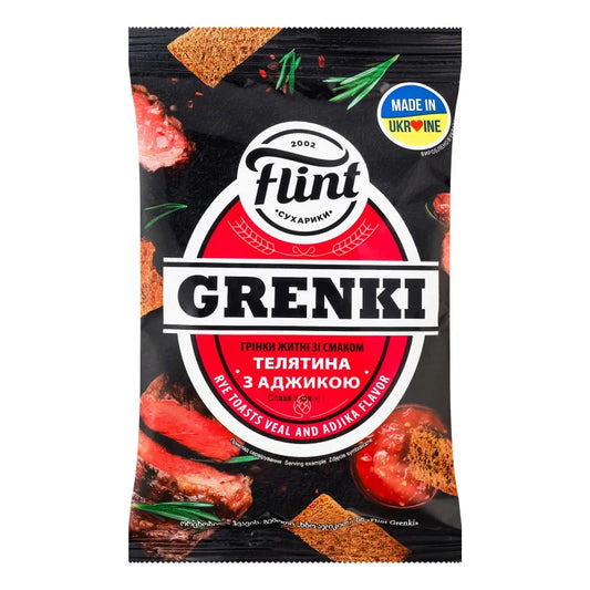 Grzanki smak cilęciny z adżyką Flint 110g - Sucharki Grzanki