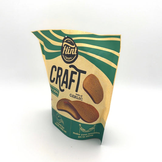 Упаковка житньо-пшеничних грінок Flint Craft зі смаком часнику, 90 г