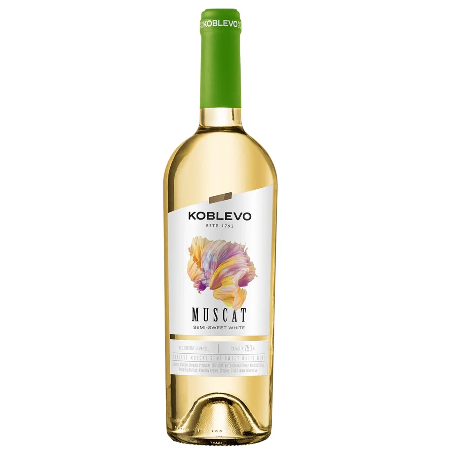 KOBLEVO CLASSIC MUSCAT WINO BIAŁE PÓŁSŁODKIE - 0,75; 11,5%
