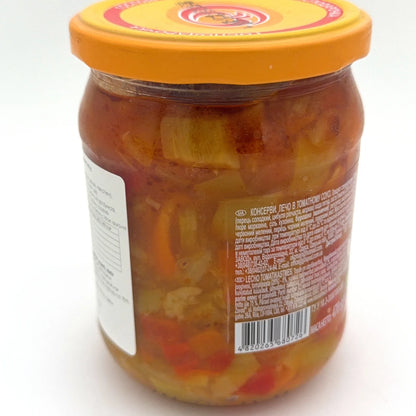 Słoik Leczo w sosie pomidorowym Gospodaroczka 470g z etykietą