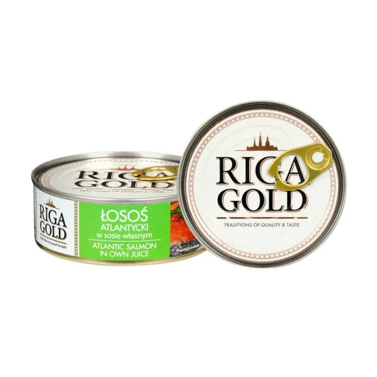 Łosoś we własnym soku Riga Gold 230g - Konserwy z ryb