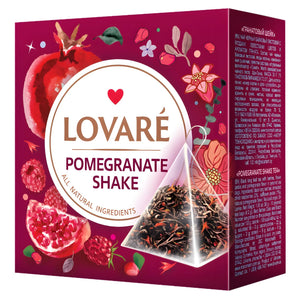 LOVARE Mieszanka herbat z dodatkami "Pomegranate Shake" (15 piramidek po 2g)