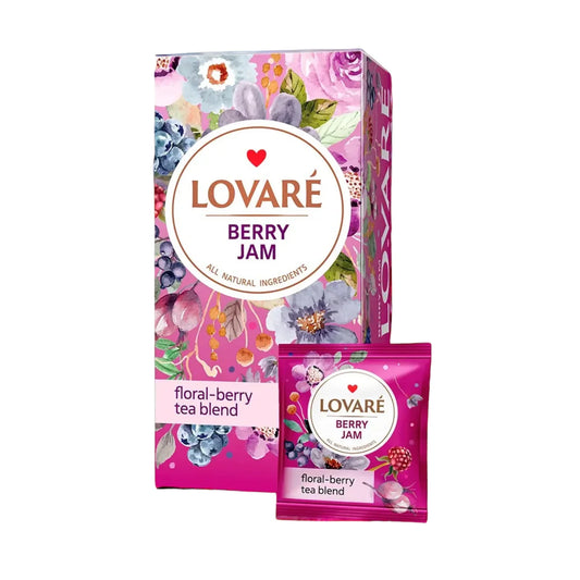 LOVARE Купаж чаїв з добавками "Ягідне варення" (24 пакетики по 1,5 г)