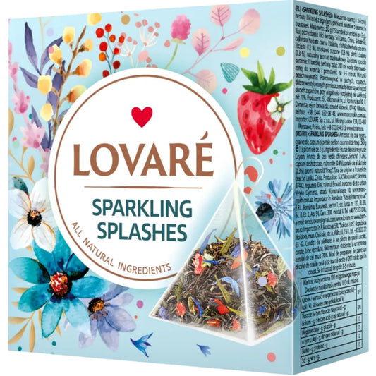 LOVARE Mieszanka herbat z dodatkami "Sparkling Splashes" (15 piramidek po 2g)