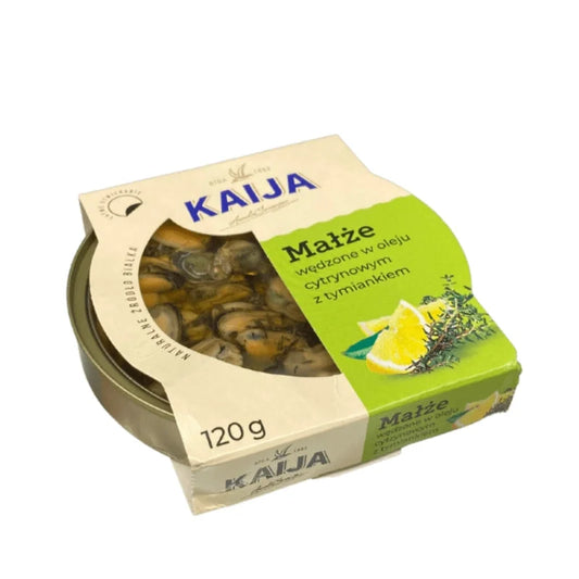 Małże Premium Cytryna/Tymianek Kaija 120g - Konserwy z owoców morza