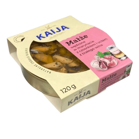 Małże Premium Czosnek/Białe Wino Kaija 120g - Konserwy z owoców morza