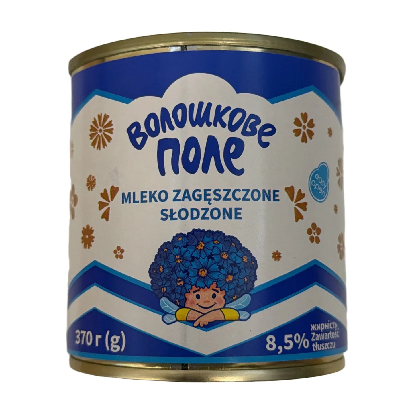 Puszka mleka zagęszczonego słodzonego Voloshkove pole 370g, 8,5% tłuszczu