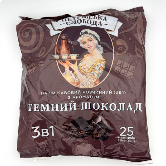 Napój kawowy 3w1 Petriwska Sloboda o smaku ciemnej czekolady, 25 saszetek