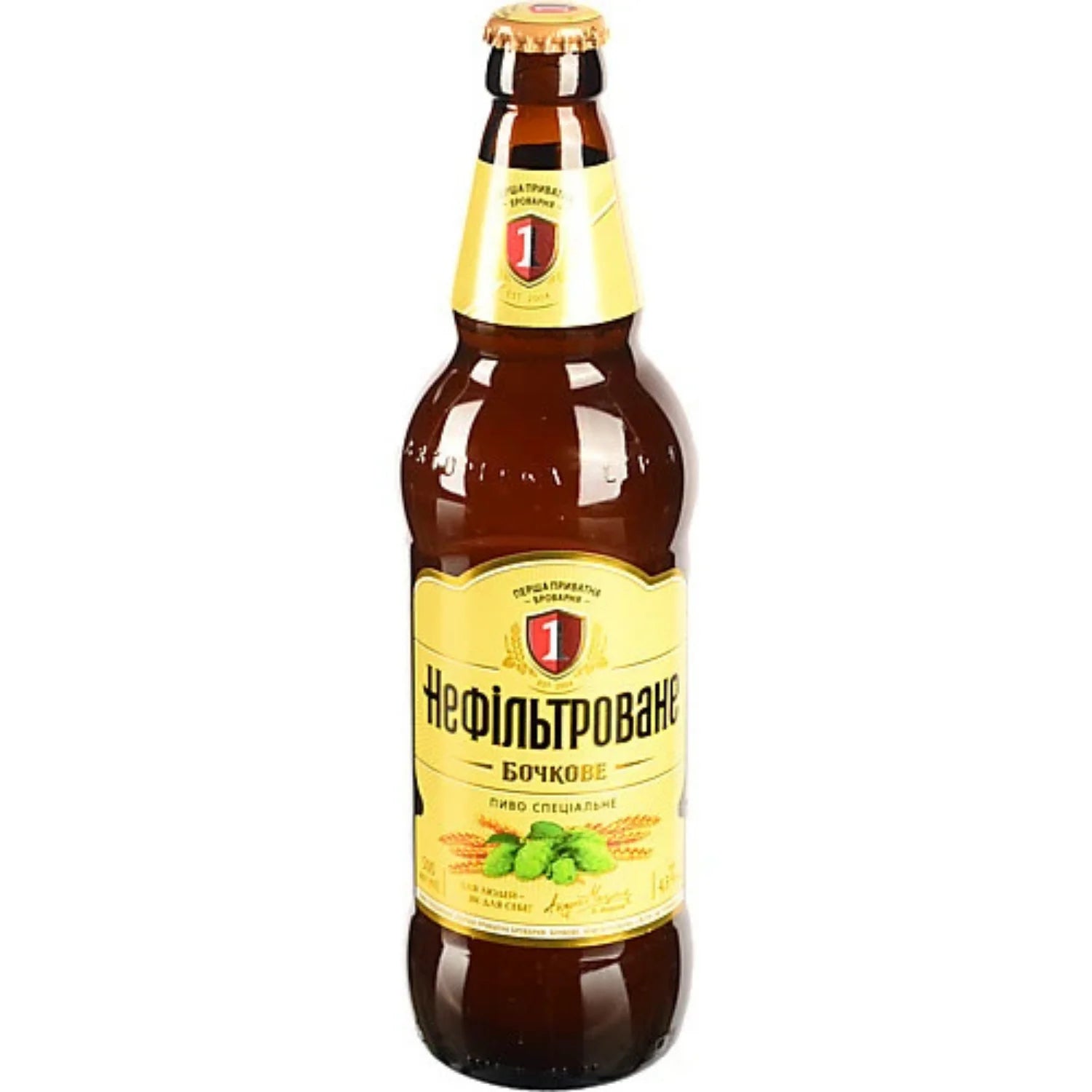 Piwo Beczkowe Niefiltrowane jasne 500ml, piwo jasne niefiltrowane